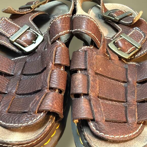 Men\'s Size 13 DR. MARTENS 8092 Brown Leather Fisherman Sandals EUC main image 12